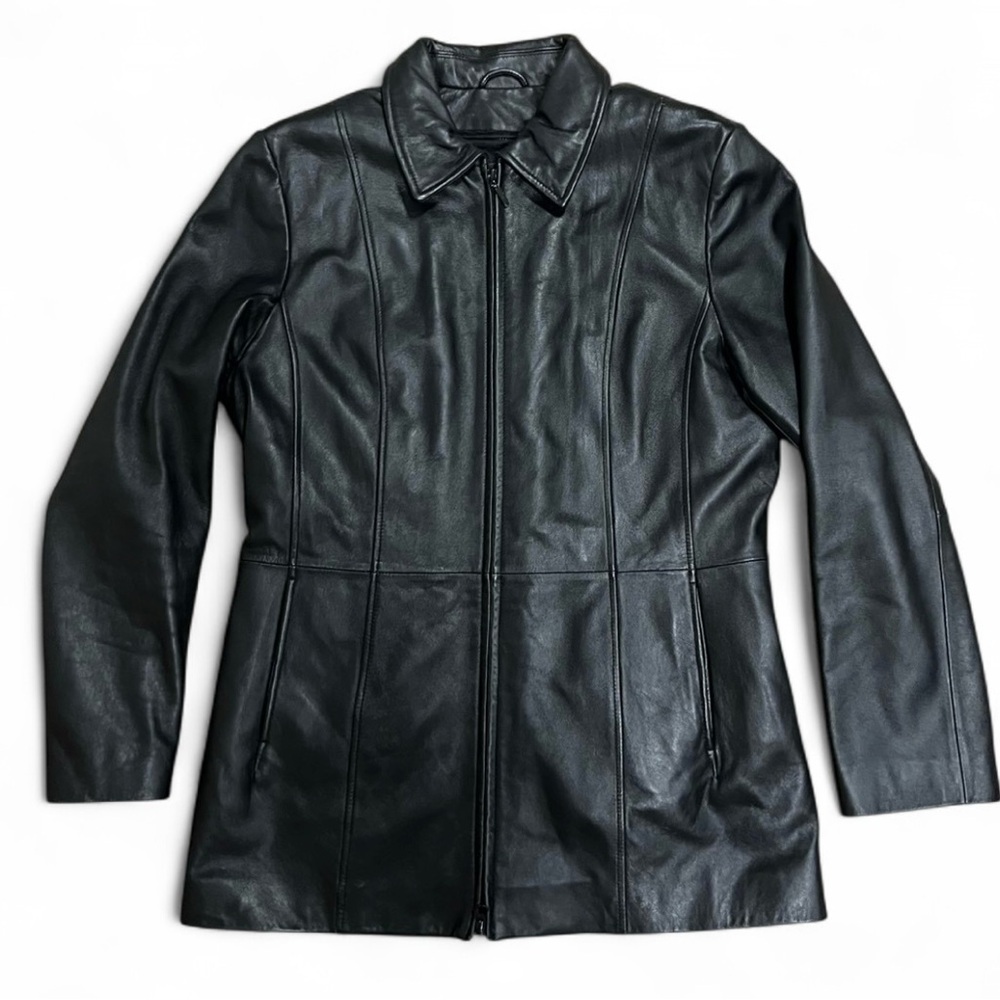 Danier Vintage Black Leather Moto Jacket – Women’s Small